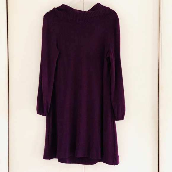 Banana Republic I Purple Cowl Neck Sweater Dress I Holiday 2008 - Picture 8 of 16